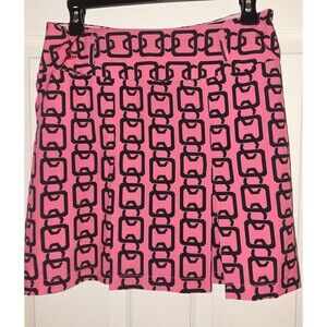 Golftini Connector Ladies Pink & Black  Mini Pleaded Golf Zipper Skort Sz 2